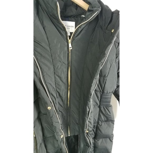 Cole Haan Women's Sz. Petite XXL Black Hooded Down & Feather Coat NWT - Picture 6 of 9